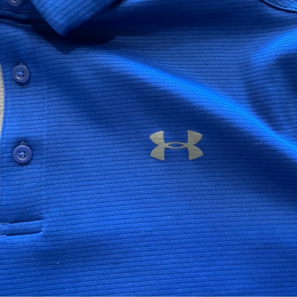 UA Under Armour Royal Blue Heatgear Loose Fit Men’s Polo Shirt Medium - Picture 3 of 4
